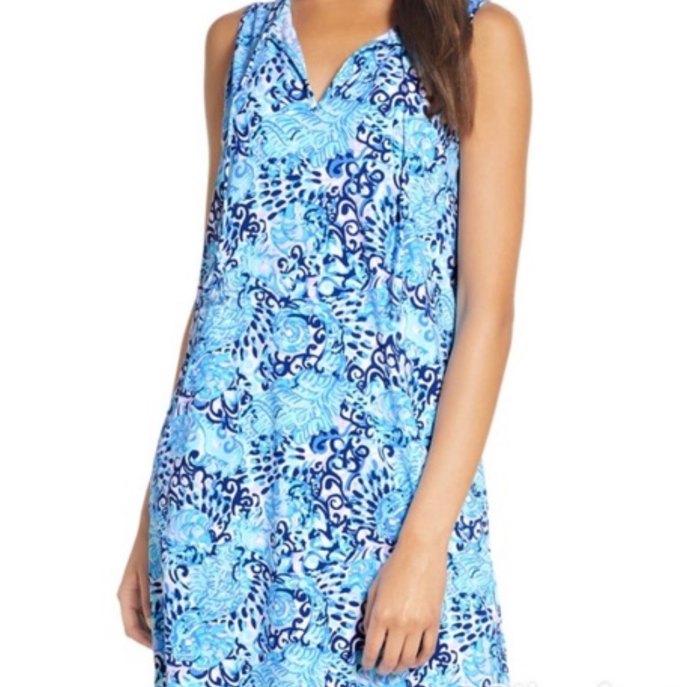Prefect condition Lilly Pulitzer Johana light aqua coverup/dress